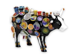 Figurka figura krowa z naczyniami eksluzywna ozdoba ozdobna dekoracja