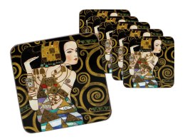 ZESTAW 6 podkładek korkowych pod kubki na stół prezent G.Klimt Oczekiwanie
