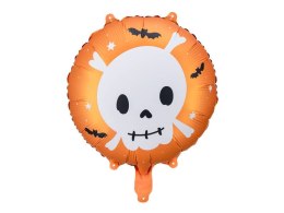 Balon foliowy czaszka halloween pomarańczowy 45 cm