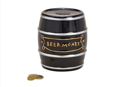 Skarbonka Beczka piwa na monety pieniądze prezent
