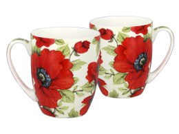 Kubek ozdobny na kawę herbatę w kwiaty Maki w prezentowej tubie NA PREZENT