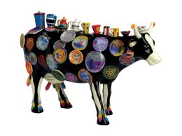 Figurka figura krowa z naczyniami eksluzywna ozdoba ozdobna dekoracja