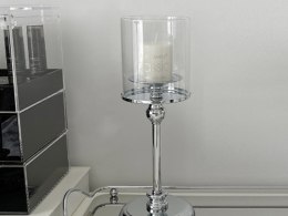 Świecznik szklany - duży (kolor srebrny)