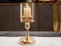 Świecznik szklany - duży (kolor złoty)