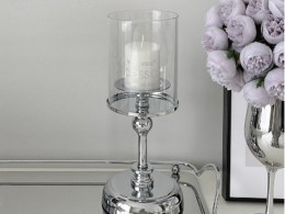 Świecznik szklany - mały (kolor srebrny)