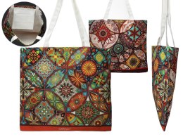 Torba damska torebka na ramię płócienna Wzór marokański mozaika CARMANI