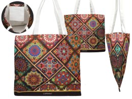 Torba damska torebka na ramię płócienna na zakupy Wzór marokański CARMANI
