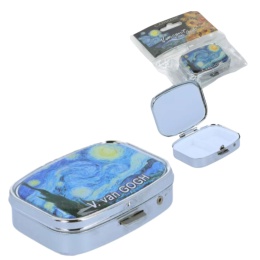 Puzderko kasetka pudełko na leki tabletki z lusterkiem Gogh Gwiaździsta noc