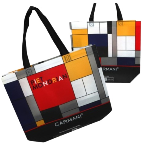 Torba torebka śniadaniowa mocny materiał stylowy wzór P. Mondrian CARMANI