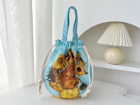 Torebka torba damska z uchwytami V. van Gogh Słoneczniki stylowa 49 x 29 cm