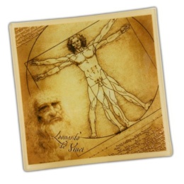Talerz talerzyk ozdobny dekoracyjny l. da Vinci Człowiek witruwiański 13 cm
