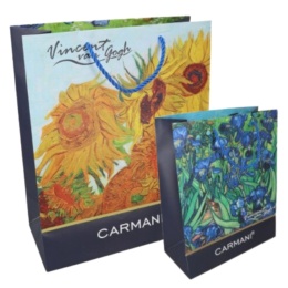 Torebka prezentowa XL duża torba na prezenty Gogh irysy słoneczniki carmani