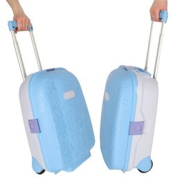 Walizka podróżna dla dzieci na kółkach bagaż podręczny niebieski na prezent