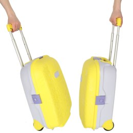 Walizka podróżna dla dzieci na kółkach bagaż podręczny żółty na prezent