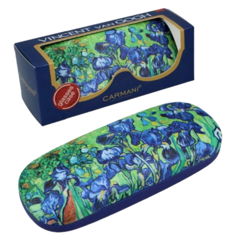 Etui futerał twardy z nadrukiem w kwiaty na okulary do torebki Gogh Irysy