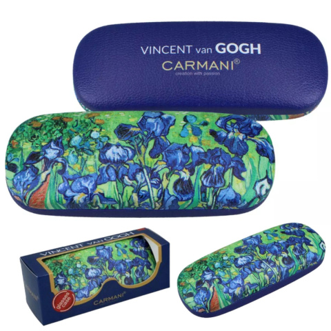 Etui futerał twardy z nadrukiem w kwiaty na okulary do torebki Gogh Irysy